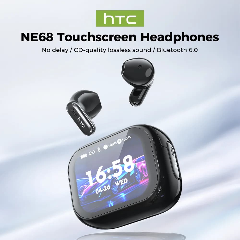 HTC NE68 Wireless Bluetooth Headphones With Microphone AI Translator TWS HiFi Sound Earbud Noise